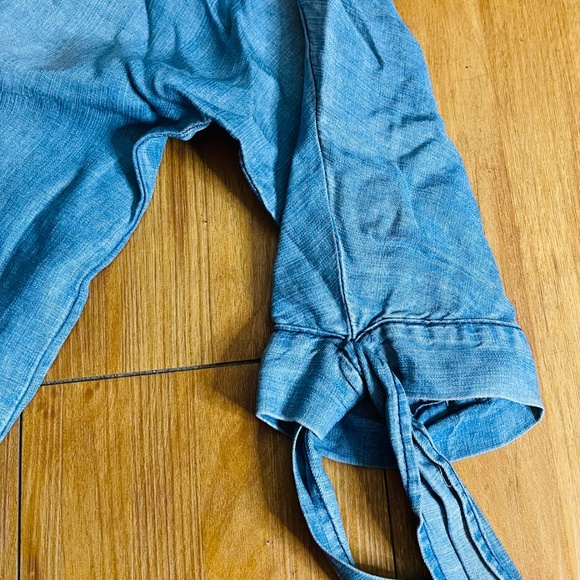 Blue rain embroidered denim top - Picture 3 of 3